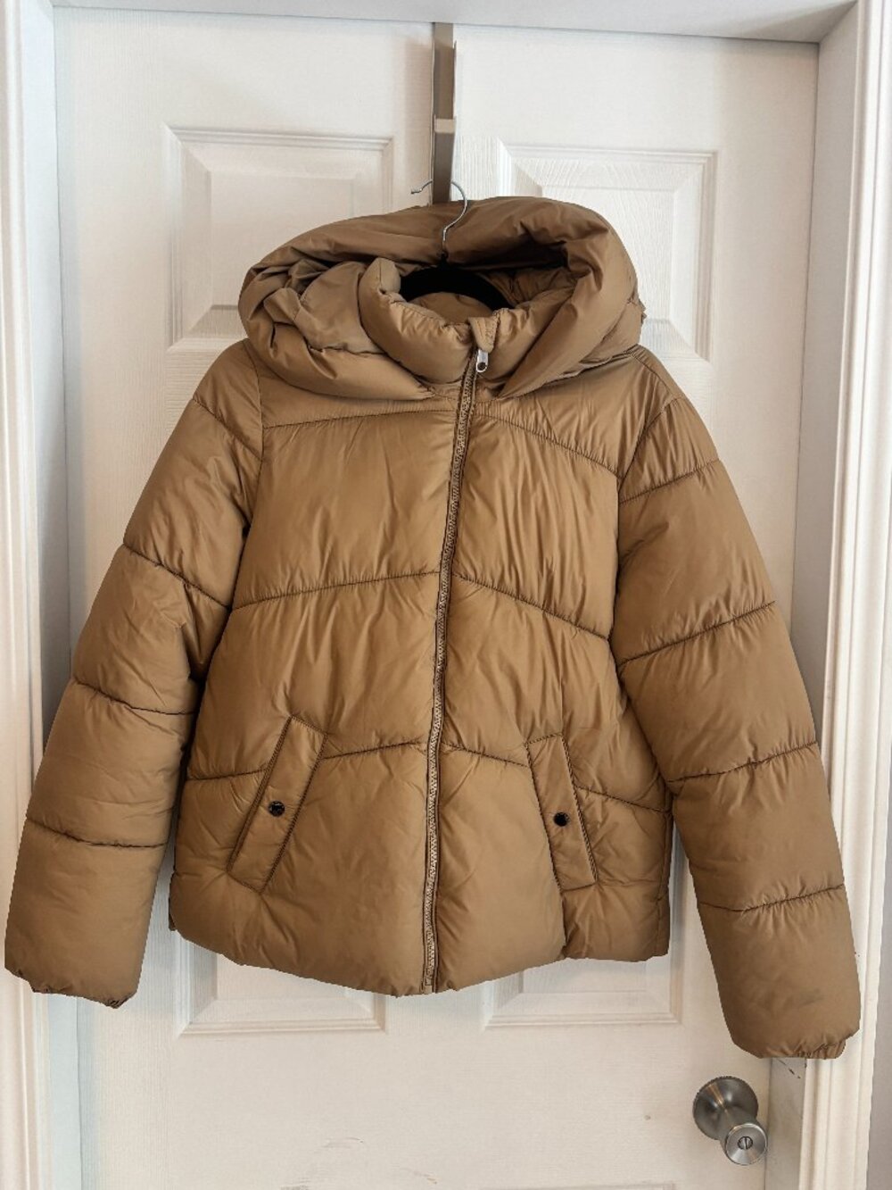 Vero Moda Hooded Puffer - Camel Color, Size S